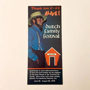 Vintage 1975  Dutch Family Festival Pennsylvania Travel Brochure Souvenir